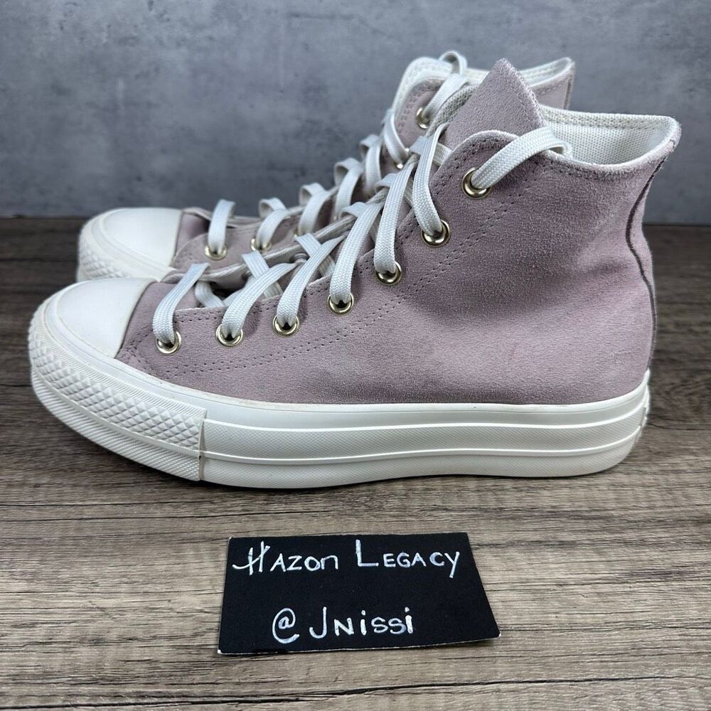 Converse~Women’s~CTAS Lift High Platform Suede(A03728C) Stone Mauve Lilac Sz 9